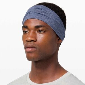 NWT Men’s Lululemon Metal Vent Tech Headband Midnight Shadow Tempest Blue OS